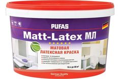 Пуфас MATT-LATEX Краска моющаяся латексная матовая Основа А мороз. 10л15,3кг МЛ тов-042473
