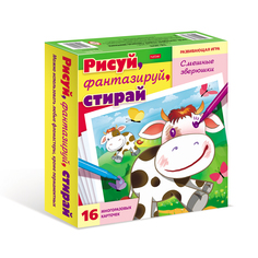 Развивающая игрушка Hatber обучающая игра Рисуй, фантазируй, стирай. Смешные зверюшки