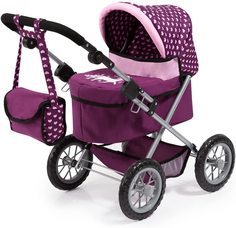 Детская коляска для кукол Bayer Design Dolls Pram Trendy фиолетовый