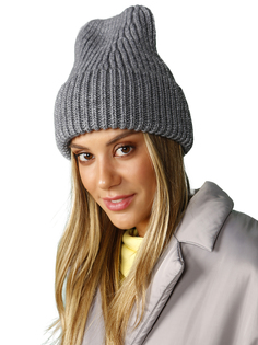 Шапка бини женская Siberika Вива темно-серая, р. 54-56