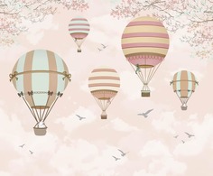 Фотообои бесшовные Воздушные шары на бежевом фонеВ260смхШ316 см, Master Fresok