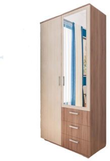 Шкаф распашной 2-х створчатый Пирамида Шон-14 ясень шимо темный/светлый (80х54).