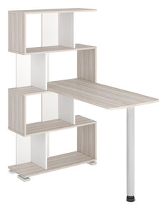 Стол-Стеллаж Мэрдэс СЛ-5-4СТ Левый Карамель/Белый/Карамель Merdes