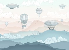 Фотообои бесшовные Воздушные шары в голубых горахВ280смхШ384 см, Master Fresok