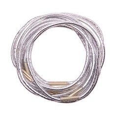 Набор, Dewal, Резинки для волос Midi, серебристые, 10 шт., 2 шт.