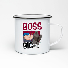 Кружка металлическая CoolPodarok Прикол. Босс биг босс. Boss big boss