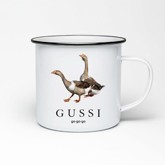 Кружка металлическая CoolPodarok Gussi ga ga ga. Гуси ГаГаГа