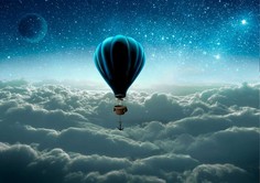 Фотообои бесшовные Воздушный шар в ночном небеВ280смхШ399 см, Master Fresok