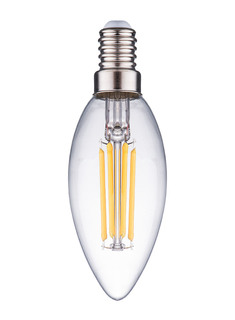 Лампа светодиодная нитевидная прозрачная свеча 7 Вт 6500 К Е14 / Комплект 10 шт Фарлайт