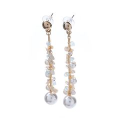 Серьги из бижутерного сплава с культивированным жемчугом Moon Paris Mo-22.03-036