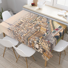 Скатерть прямоугольная JoyArty "Красочный Париж" из сатена, 120x145 см
