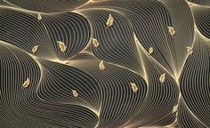 Фотообои бесшовные Золотые линии на черном фонеВ280смхШ459 см, Master Fresok