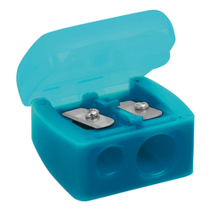 Набор, Dewal, Точилка для карандаша, двойная, голубая, 2 шт.