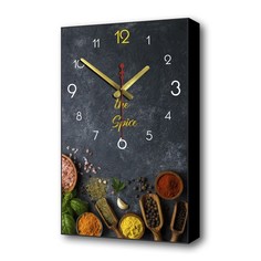 Часы-картина настенные, серия: Кухня, "Специи", 57 х 35 х 4 см No Brand