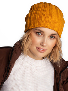 Шапка бини женская Siberika Аста оранжевая, р. 54-56