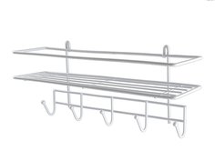 Полка в ванную 5 крючков белая (35*13*17см). АЛТ 13 Алтайский металлист