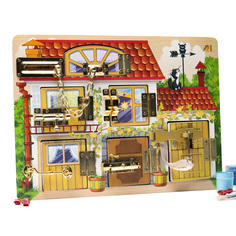 Бизиборд Деревянные игрушки Домик с замочками 2729062