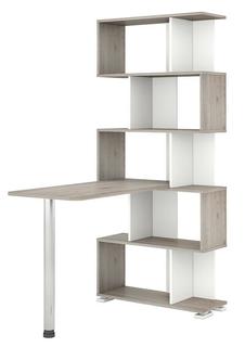 Стол-Стеллаж Мэрдэс СЛ-5СТ Правый Нельсон/Белый жемчуг/Нельсон Merdes