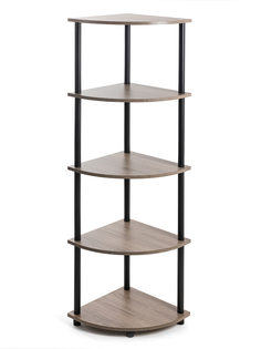 Этажерка деревянная ЛДСП угловая GASTRORAG GR-5TC1-DT 5 полок, серо-коричневый