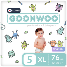 Подгузники-трусики GOONWOO размер 5, XL (12 - 20 кг), 76 шт.