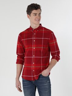 Рубашка мужская Colins CL1058638_Q1.V1 красная M Colins