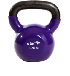 Гиря виниловая DB-401, фиолетовый, 24 кг, Starfit
