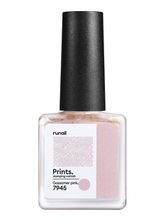 Лак для стемпинга ногтей ruNail Prints №7945 для дизайна ногтей, Gossamer pink, 8 мл