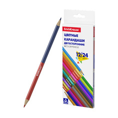 Цветные карандаши трехгранные двусторонние ErichKrause Basic, 12 шт. Bicolor 24 цвета