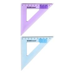 Угольник пластиковый ErichKrause Standard, 9см/45°, из 2 цветов, в коробке-дисплее