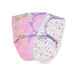 Конверт на липучке Swaddleme, 3 шт., размер S/M, птички/розовый Summer Infant