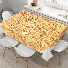 Скатерть прямоугольная JoyArty "Сублимированная лапша" из сатена 180x145 см