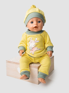 Одежда для куклы Richline Baby Born 43 см, Х-777-1 Желтый-оливковый-зайка