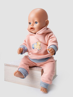 Одежда для куклы Richline Baby Born 43 см, Х-135 Персиковый-серый-мишка