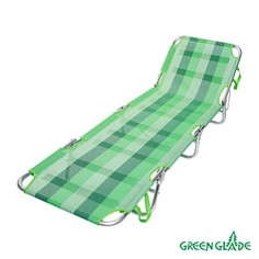 Шезлонг складной Green Glade М6187,устойчив к ультрафиолету, регулировка спинки, до 110 кг No Brand