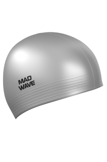 Шапочка для плавания Mad Wave Solid Soft silver