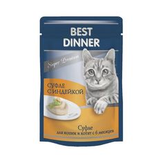 Влажный корм для кошек BEST DINNER мясные деликатесы индейка, 24шт по 85г