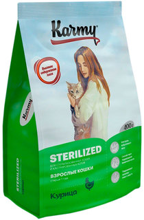 Сухой корм для кошек Karmy Sterilized, курица, 0.4кг