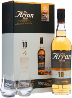 Виски Arran 10 летней выдержки, в подарочной коробке c 2 стаканами