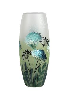 ваза Лето стекло 25 см бочка ручная роспись Яркий штрих