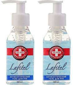 Гель для рук антисептический Lafitel с дозатором, 100мл х 2шт.
