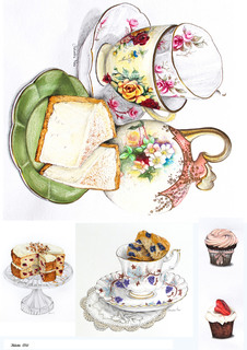 Рисовая бумага для декупажа карта А4 Milotto 0761 посуда чай кофе чаепитие