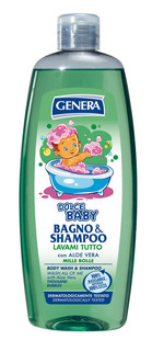 Гель для купания и шампунь для волос 2 в 1 Genera детский без слез 500 мл. Италия