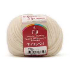 Пряжа из Троицка Фиджи 50г, 95м, мериносовая шерсть, хлопок, акрил, 01 белый, 5 мотков