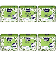 Прокладки Bella Flora Green tea, с экстрактом зеленого чая, 10шт. х 6уп.
