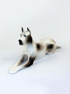 Фигурка Астраханский фарфор Сциталис Дог арлекин Высота 9 см.