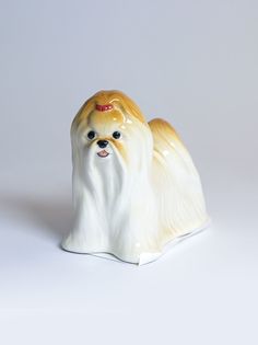 Фигурка Астраханский фарфор Сциталис Ши-тцу большая Высота 8 см.