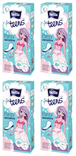 Прокладки Bella For Teens Sensitive ежедневные экстратонкие, 20шт. х 4уп.