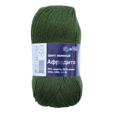 Пряжа Astra Premium Афродита, 100 г, 250 м (шерсть, акрил) (14 зелёный), 3 мотка