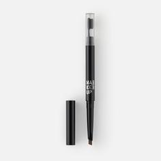 Карандаш для бровей Make Up Factory автоматический, тёмный серо-коричневый, тон 07,