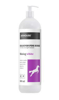 Шампунь для лошадей AFFHOUSE Shining White, для белой и светлой шерсти 500 мл